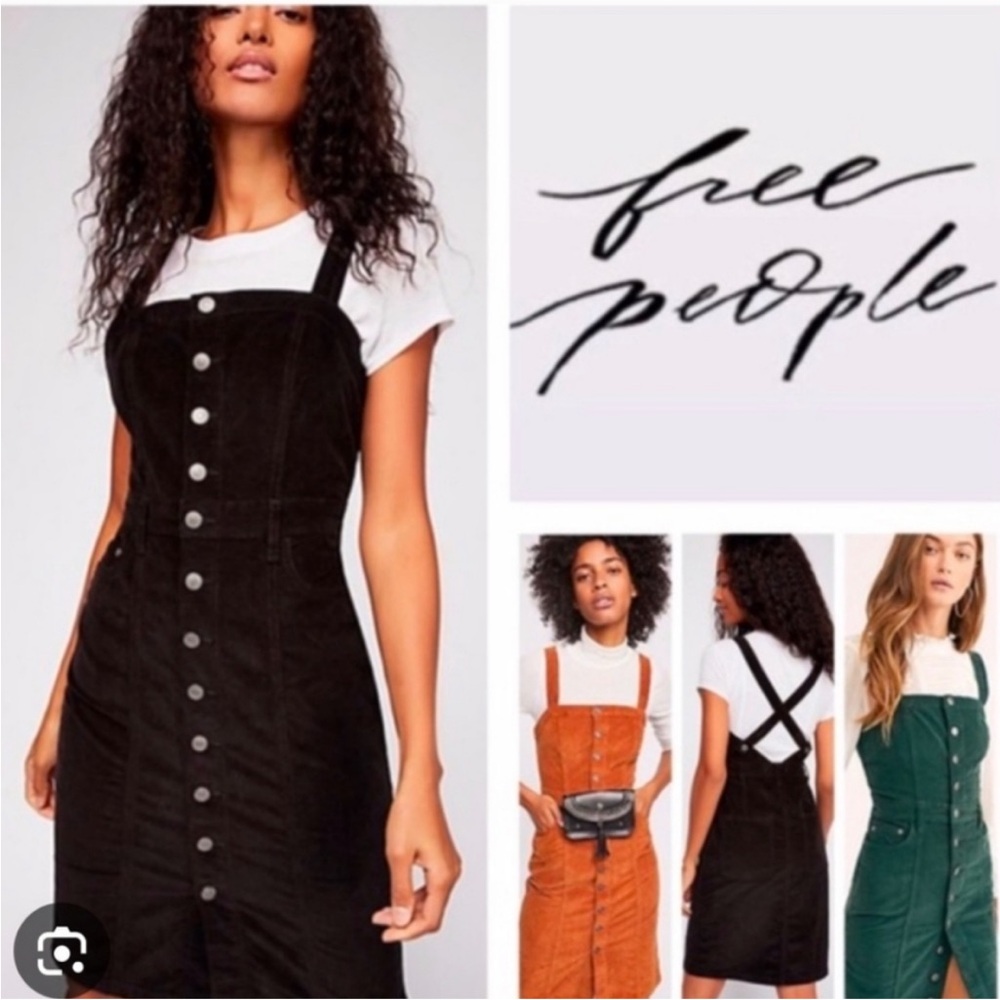 Free People Button-Front Corduroy Dress